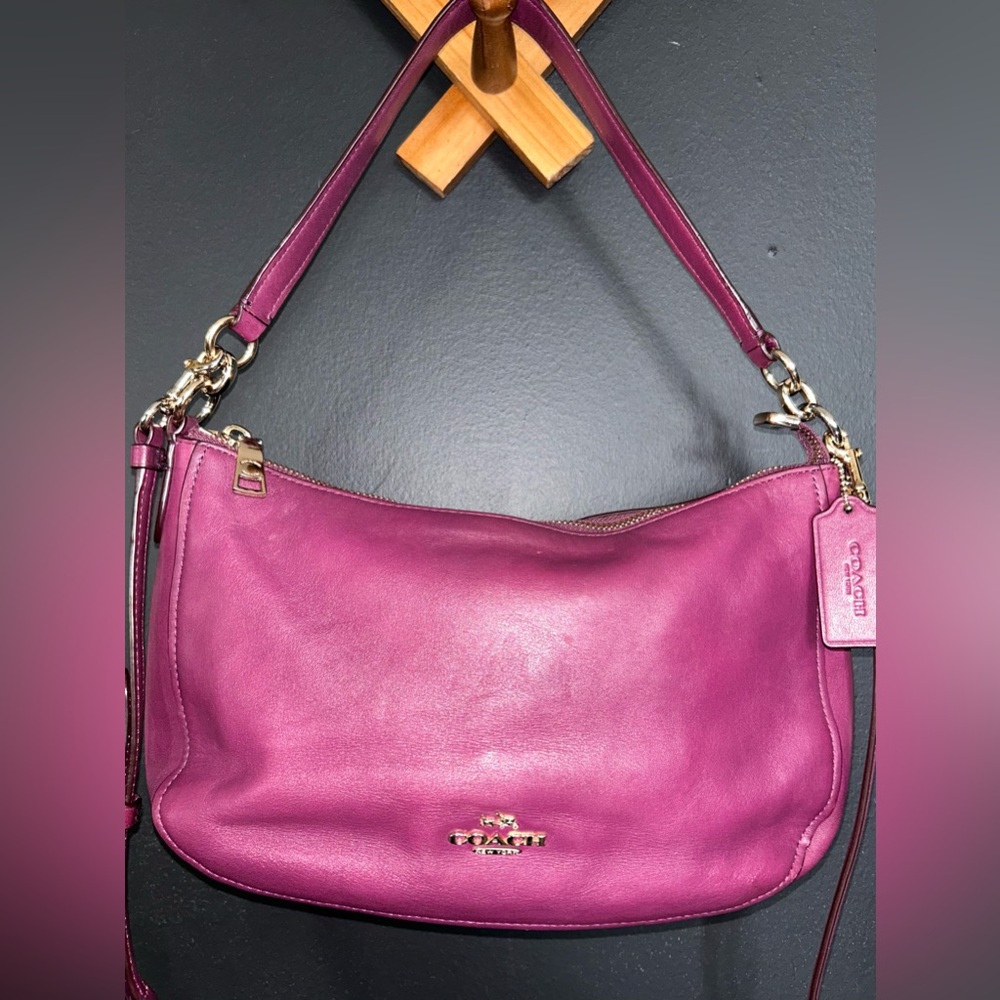 Coach Chelsea, 2way Smooth Purple Calf Leather Bag (2015) - 37018